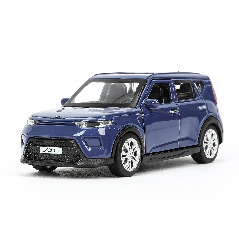 Машина металл KIA soul длина 12 см, двери, багаж., инерц, темно-синий, кор. Технопарк в кор.2*36шт
