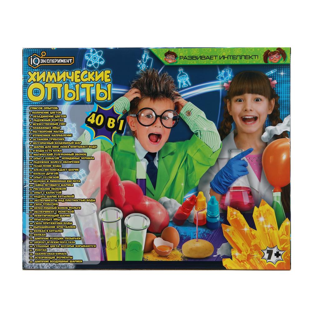 Набор опытов химия, 40-в-1 IQ Эксперимент в кор.8шт