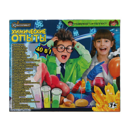 Набор опытов химия, 40-в-1 IQ Эксперимент в кор.8шт