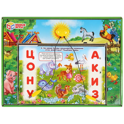 Электровикторина Азбука животных и счет, М.Дружинина, со светом в русс. кор. ТМ "Умка" в кор.24шт