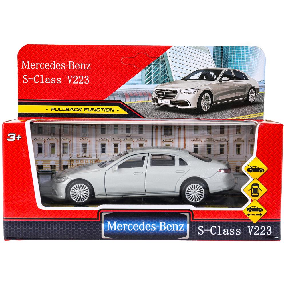 Машина металл MERCEDES-BENZ classe s v223 12см,дв,багаж,инер,серебристый,кор. Parc technologique dans le cor.2*36шт