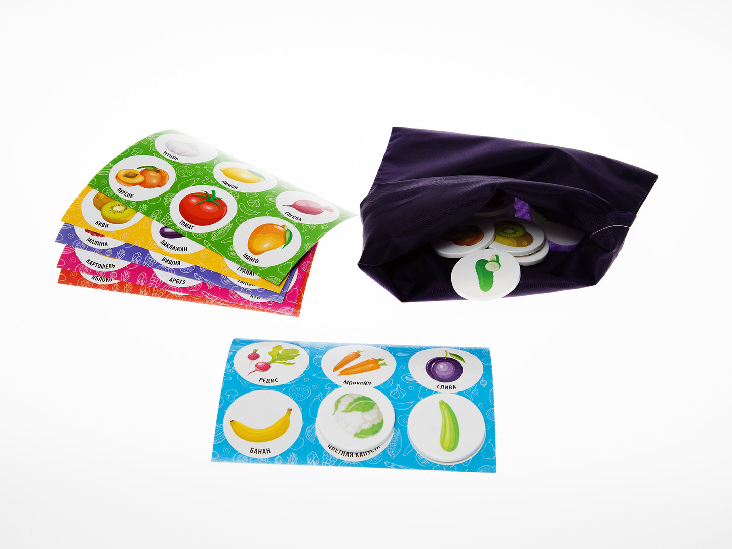 Лото пластмассовое "Овощи, фрукты"