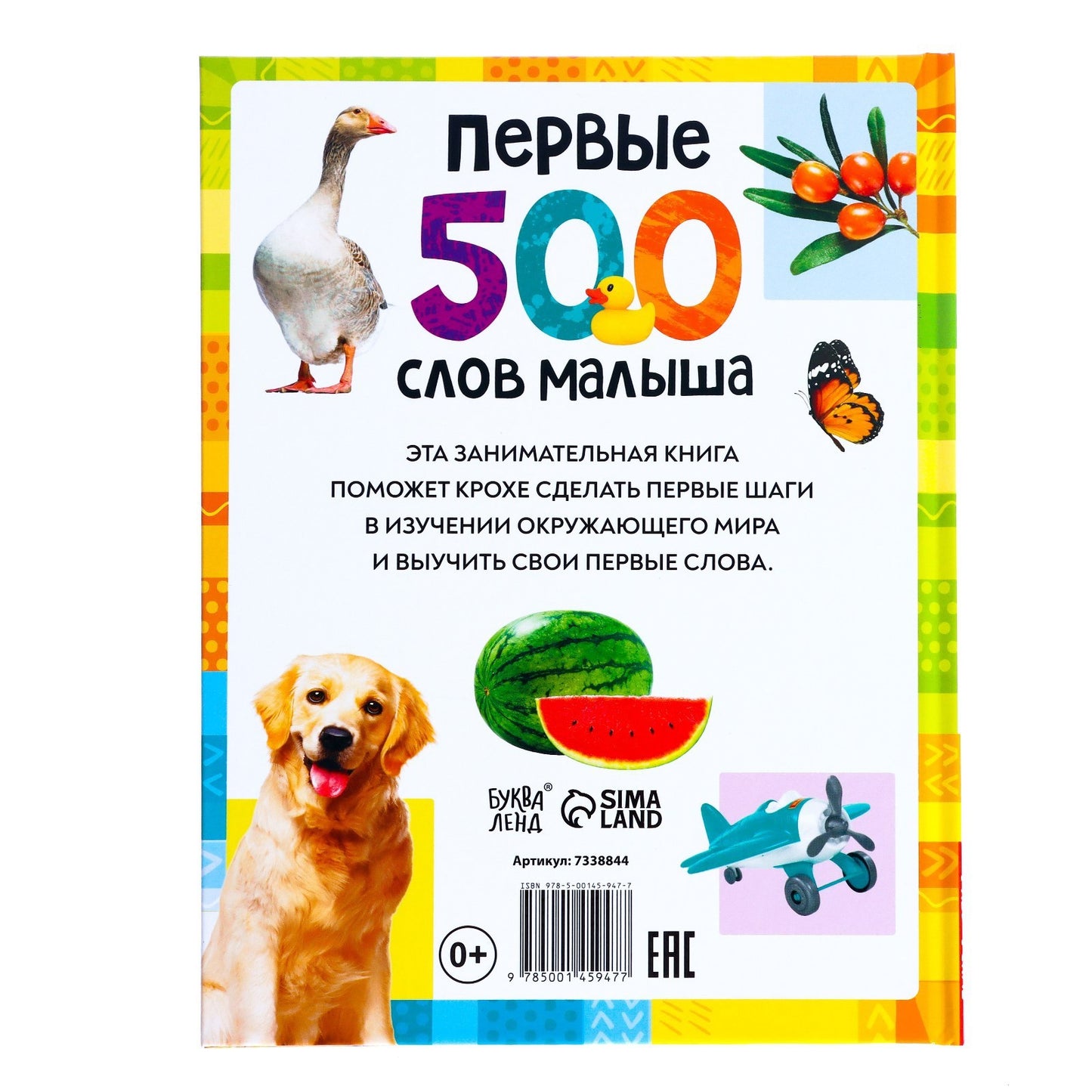Книга в твёрдом переплёте «Первые 500 слов малыша», 80 стр.