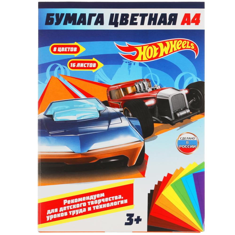 Бумага цветная ХОТ ВИЛС 16л, 8цв, а4 Умка в кор.30шт