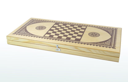 ИГРА НАСТОЛЬНАЯ "НАРДЫ" ДЕРЕВЯННЫЕ (ПОЛЕ 40СМ Х40СМ) en cor.10шт