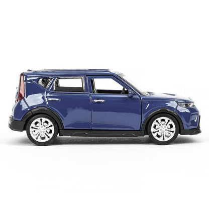 Машина металл KIA soul длина 12 см, двери, багаж., инерц, темно-синий, кор. Технопарк в кор.2*36шт