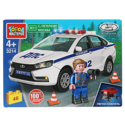 Конструктор LADA vesta: ПОЛИЦИЯ, 40 (46) дет. (легко собрать) Город мастеров в кор.80шт