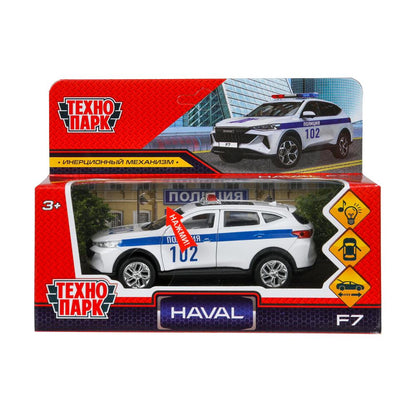 Машина металл haval f7 ПОЛИЦИЯ, свет-звук, 12,5 см, белый Технопарк в кор.2*36шт