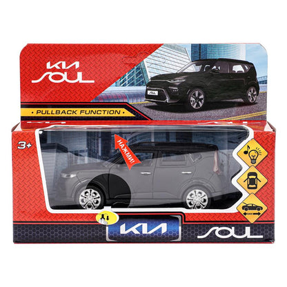 Машина металл свет-звук KIA soul 12 см, двер, инер, черный МАТОВЫЙ, kor. Parc technologique dans le cor.2*36шт