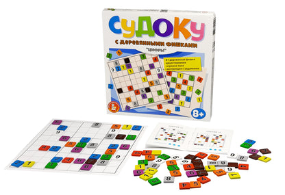 Игра настольная Судоку с деревянными фишками "Два в одном, цифры"