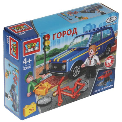 Constructeur LADA 4х4 : entreprise avec vélo, 76 jours. (легко собрать) Город мастеров в кор.80шт