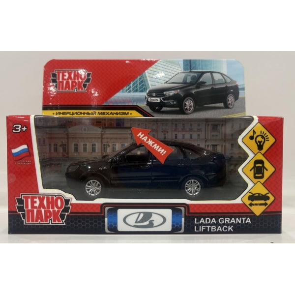 Машина металл свет-звук LADA granta liftback 12 см, двери, капот, багажник Технопарк