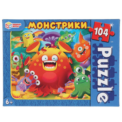 Monstres. Пазлы классические в коробке. Пазл 104 détails. Умные игры в кор.24шт