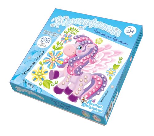 Набор для творчества Аппликация бусинами "Крылатая лошадка" СИМВОЛ ГОДА 2026