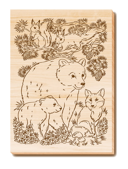 Выжигание. Дощечка для выжигания и росписи 1 шт "В лесу" А4 (конверт)