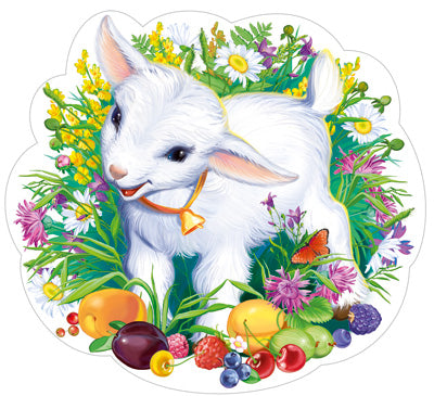 ФМ1-13701 Плакат вырубной А4. Козлёнок на лугу