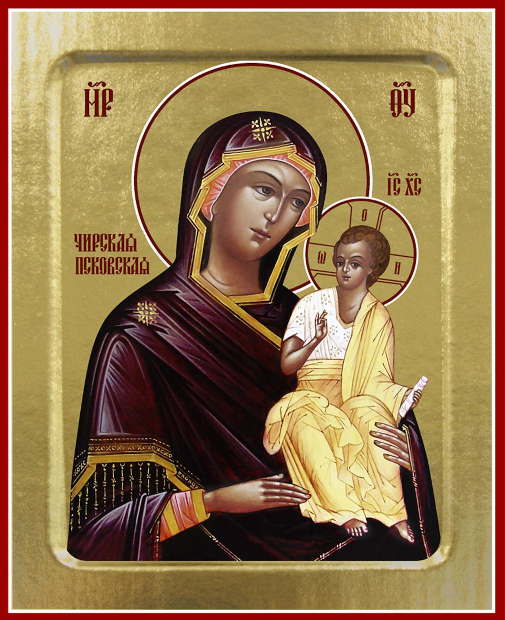 Икона Пресвятой Богородицы, Чирская (Псковская) (на дереве): 125 х 160