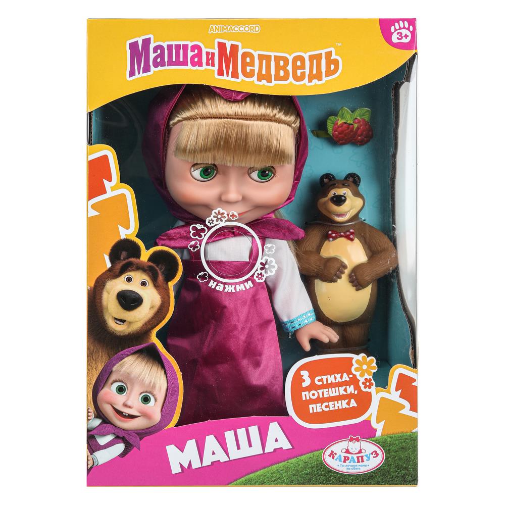 Kukle Masha et Medveday Masha 25см, озвуч, медведь, кор КАРАПУЗ в кор.18шт