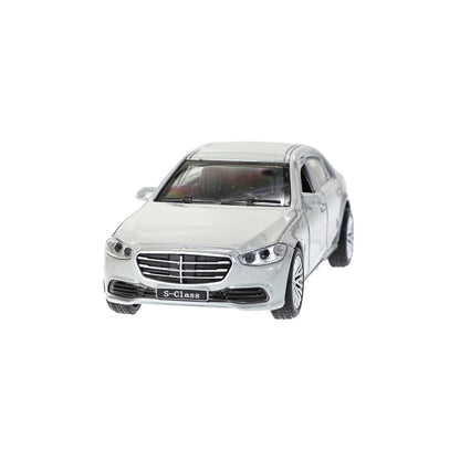 Машина металл MERCEDES-BENZ classe s v223 12см,дв,багаж,инер,серебристый,кор. Parc technologique dans le cor.2*36шт