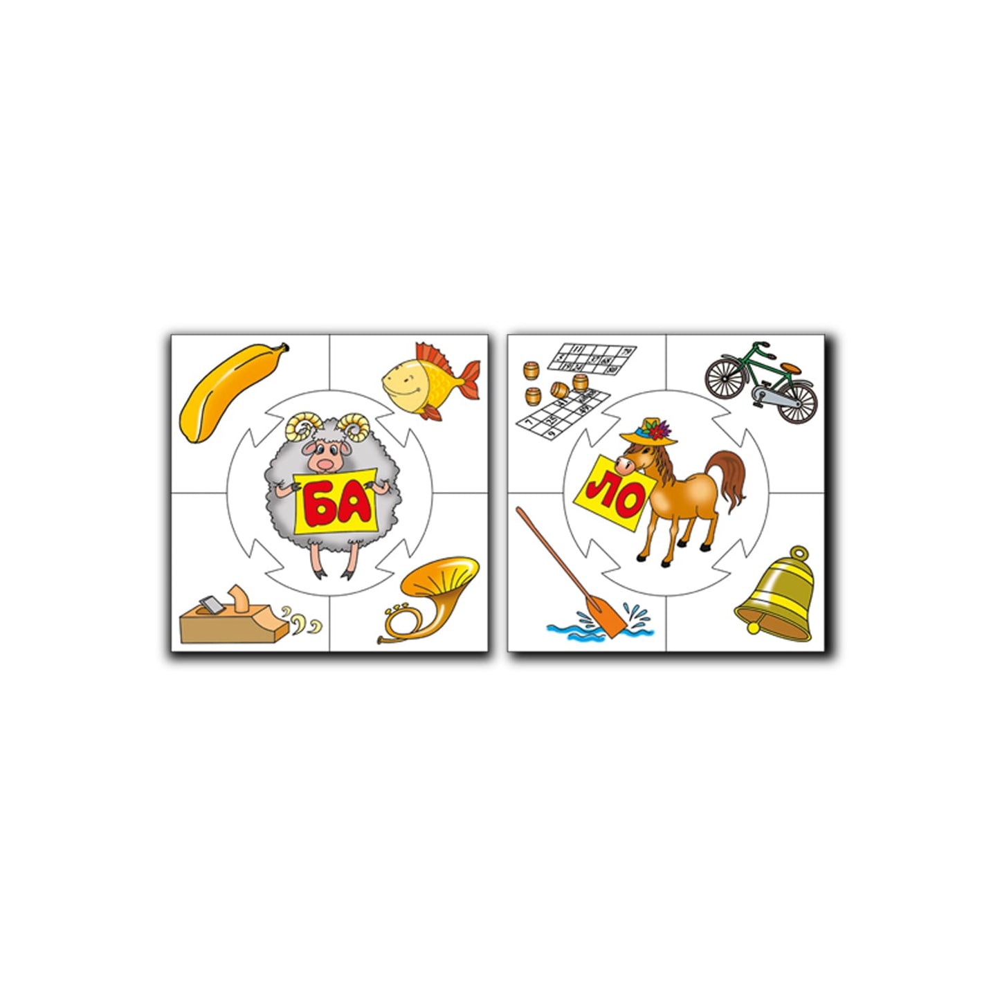 СЛОГИ. НАСТОЛЬНАЯ ИГРА СЕРИИ "УЧИСЬ, ИГРАЯ!" 00075 в уп.10шт