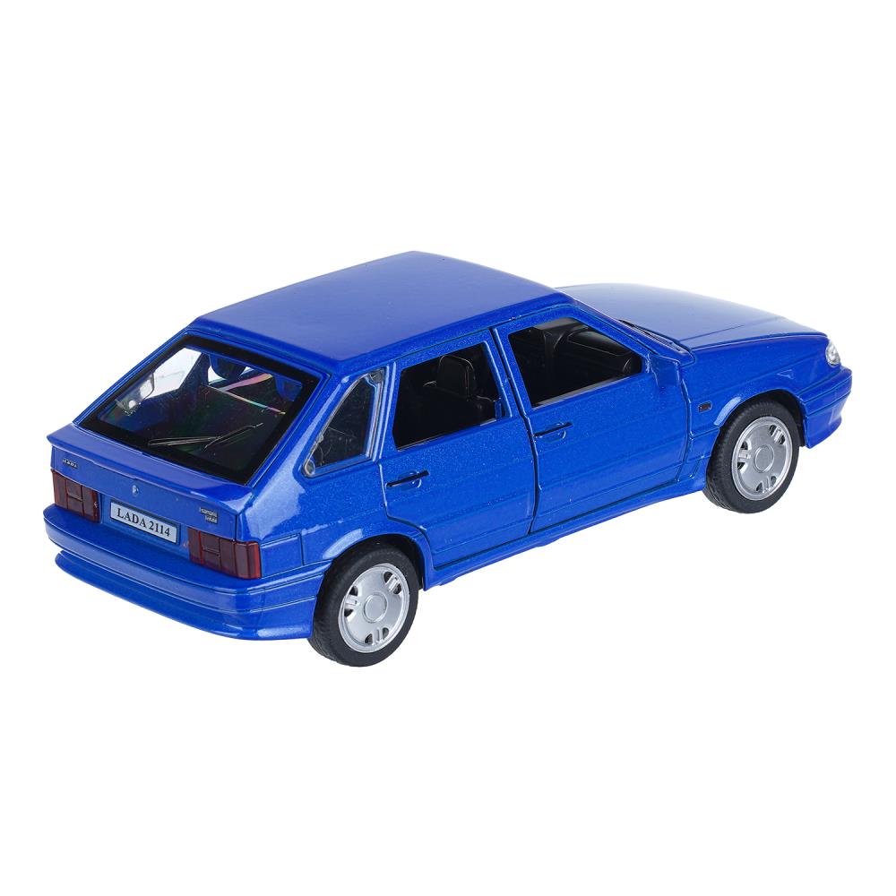 Машина металл ваз LADA 2114 15 см,св-зв,откр 4 дв,баг,кап,инер,синий,кор. Технопарк в кор.2*36шт