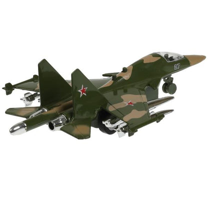 Модель металл свет-звук ИСТРЕБИТЕЛЬ 19,5 см, инерция, кор. Parc technologique dans le cor.2*48шт