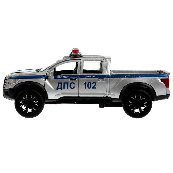 Machine en métal de couleur noire NISSAN TITAN ПОЛИЦИЯ 12,5 cm, double, sac, argent, cor. Parc technologique dans le cor.2*36шт
