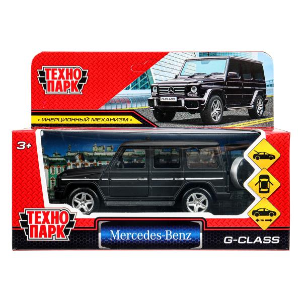 Machine en métal MERCEDES-BENZ CLASSE G МАТОВЫЙ 12 см, двер, багаж, черный, кор. Parc technologique dans le cor.2*36шт