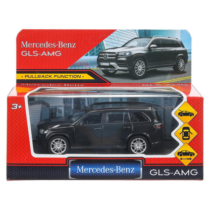 Машина металл MERCEDES-BENZ gls class amg 12см, дв,баг,ин,темно-серый, кор. Parc technologique dans le cor.2*36шт