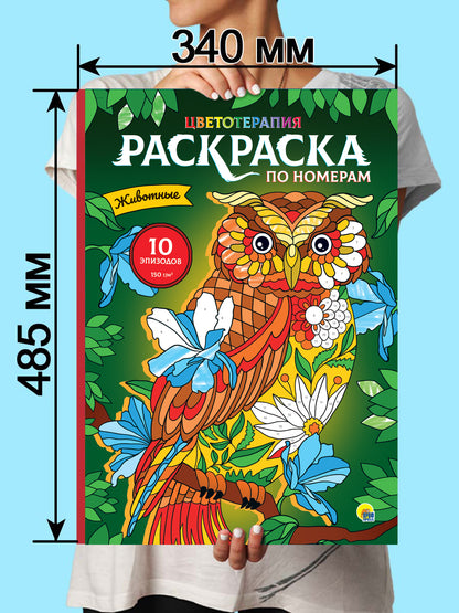 РАСКРАСКА по номерам. ЖИВОТНЫЕ (МАКСИ)