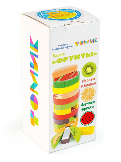 Логический игровой набор. Томик "Башня. Фрукты" 30 jours. art.1-98 (Дженга)