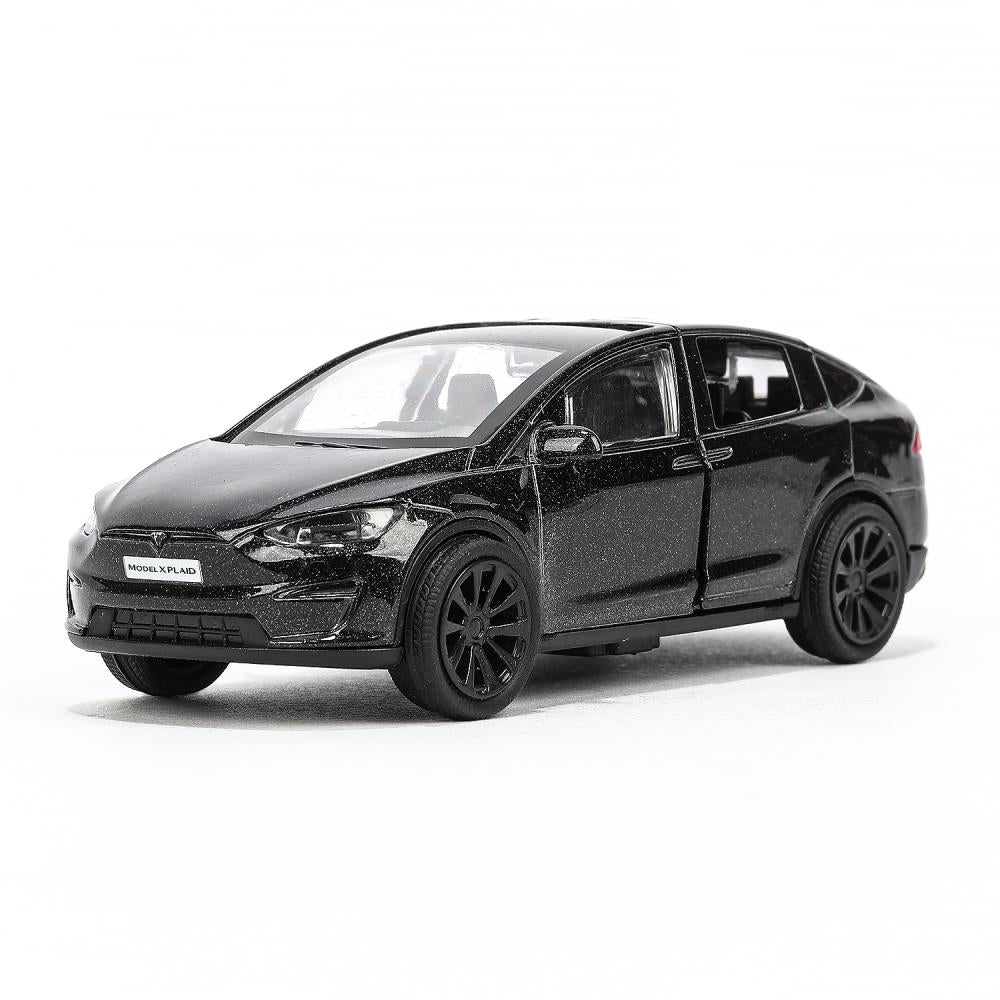 MODELX-12-BK Machine en métal tesla model x plaid 12 cm, double, noir, couleur. Parc technologique dans le cor.2*36шт