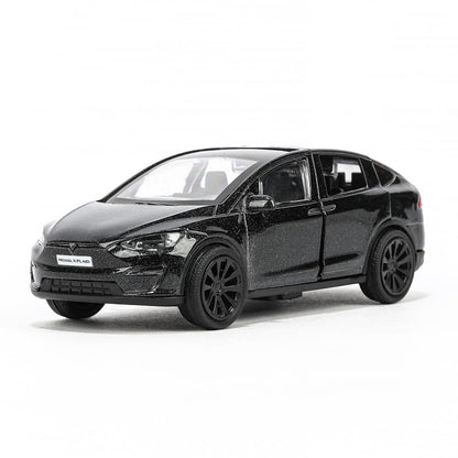 MODELX-12-BK Machine en métal tesla model x plaid 12 cm, double, noir, couleur. Parc technologique dans le cor.2*36шт