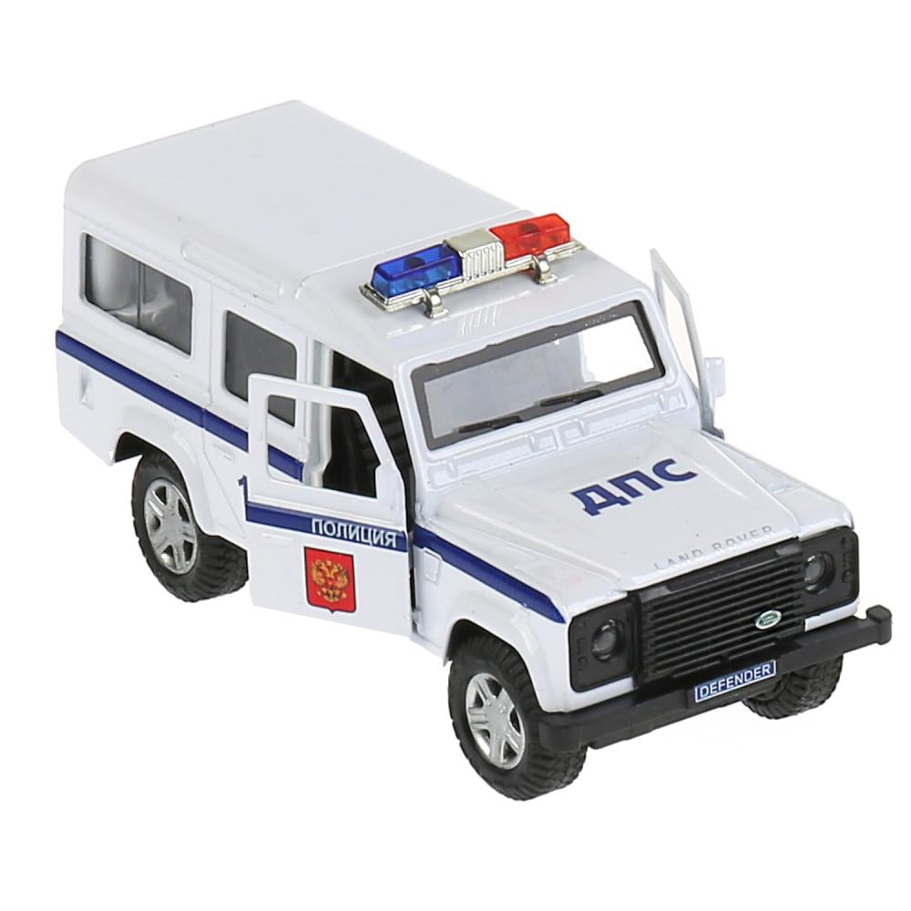 Машина металл Land Rover Defender полиция 12см,откр.двери,инерц.,белый в кор. Parc technologique dans le cor.2*36шт