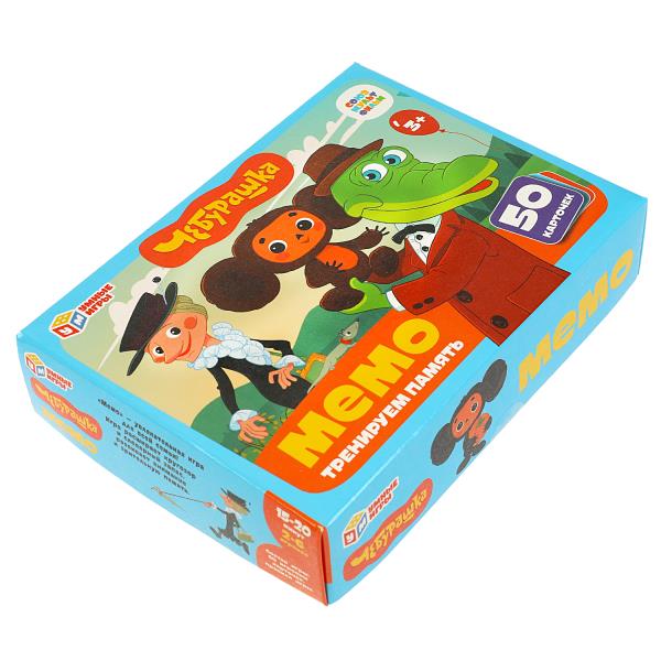 Союзмультфильм. Cheburachka. МЕМО. Un jeu complet, 50 cartes. 170х125х40 mm. Умные игры. en cor.50шт