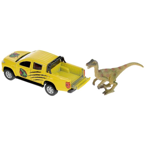 Machine en métal "МИЦУБИШИ" "mitsubishi l200 pickup dinosaures" dlin 13 см, откр дв, багаж, инерц, в кор