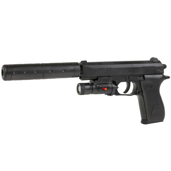 Пистолет (п) с глушителем, с фонариком, с пульками K2119 в пак. в кор.2*72шт