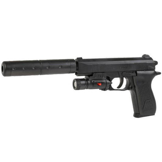 Пистолет (п) с глушителем, с фонариком, с пульками K2119 в пак. в кор.2*72шт