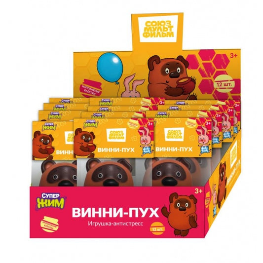 Игрушка-тянучка СОЮЗМУЛЬТФИЛЬМ Винни Пух, наполнение мука, дисплей 12 шт. Супер Жим уп-12шт в кор.6у