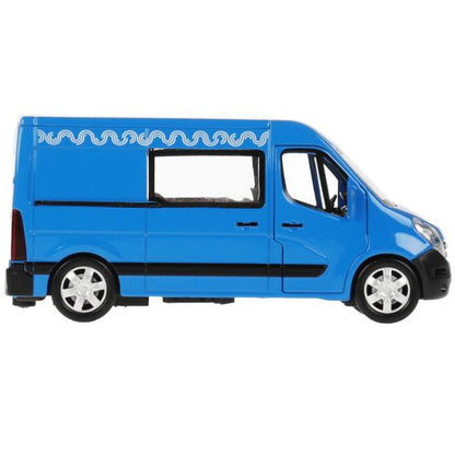 MASTER-14MOS-BU326463 Machine métallique RENAULT master МИКРОАВТОБУС 14 см, двери, инерц, синий, кор. Тех