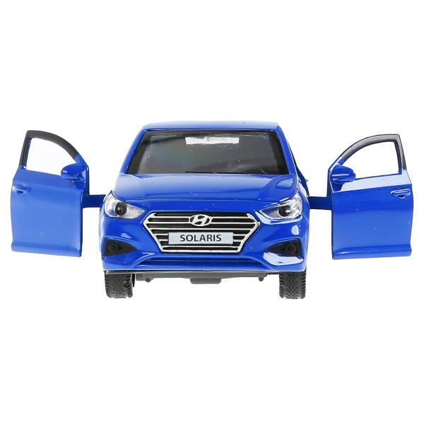 Машина металл "hyundai solaris" 12см, открыв.двери, инерц., синий в кор. Технопарк в кор.2*36шт