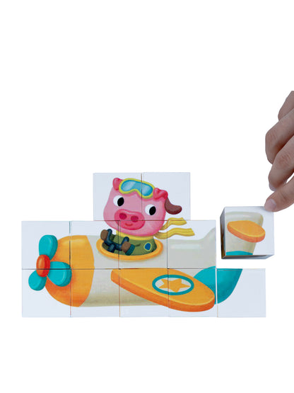 Кубики "Зверотранспорт" 12 шт Baby Toys