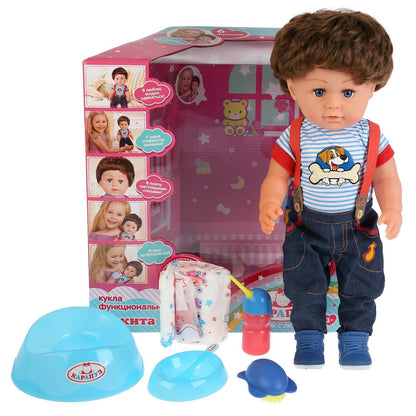 Кукла Никита, 6 функций, 40см, пьет, писает, плачет наст. слезами, с аксесс. в кор Карапуз в кор.4шт
