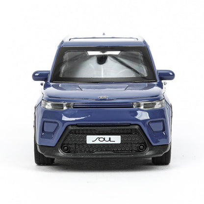 Машина металл KIA soul длина 12 см, двери, багаж., инерц, темно-синий, кор. Технопарк в кор.2*36шт