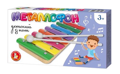 МЕТАЛЛОФОН ДЕТСКИЙ 8 НОТ в кор.10шт