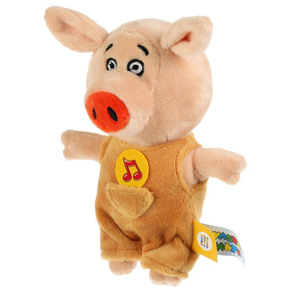 Игрушка мягкая Оранжевая корова поросенок коля, 15 см, муз. чип, в пак. Мульти-пульти в кор.24шт