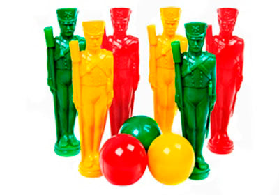 КЕГЛИ "СТРАТЕГИЯ" (6 СОЛДАТ+3 ШАРА) (РАЗМ. ИЗ.: ВЫСОТА КЕГЛЕЙ 32 СМ, ДИАМЕТР ШАРОВ 9 СМ в кор.5шт