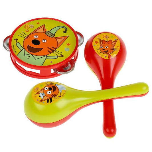 Играем вместе. Бубен и маракасы "Три Кота" на блистере в кор.48шт арт.1811M188-R