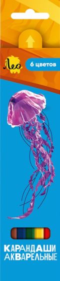 "Лео" "Ярко" LBSWP-06 Набор акварельных карандашей заточенный  6 цв. . LBSWP-06