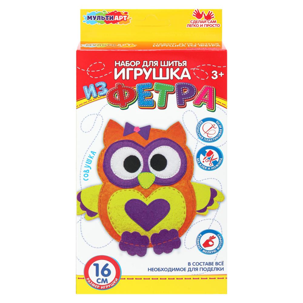 Игрушка из фетра cовушка МУЛЬТИ АРТ в кор.66шт